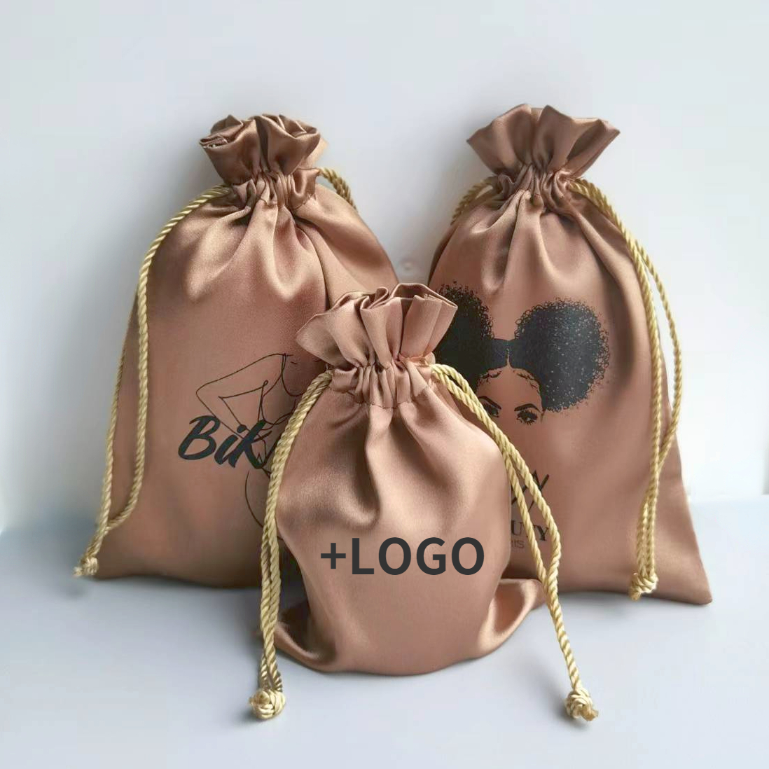 Skincare Animate - Customizable Logo Silk Bag Maroon Wood