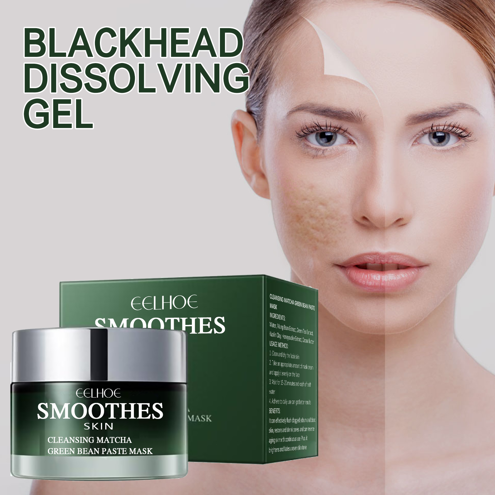 Green Tea Solid Cleansing Mask - đánh giá và giá Mud Mask Kaolin