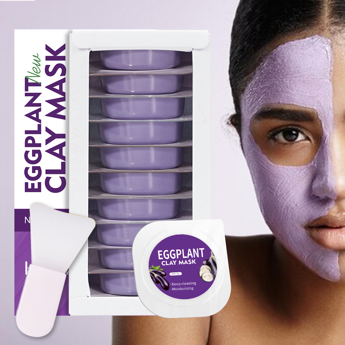 5g/0.17oz*10 Eggplant clay mud - đánh giá và giá Mud Mask Kaolin