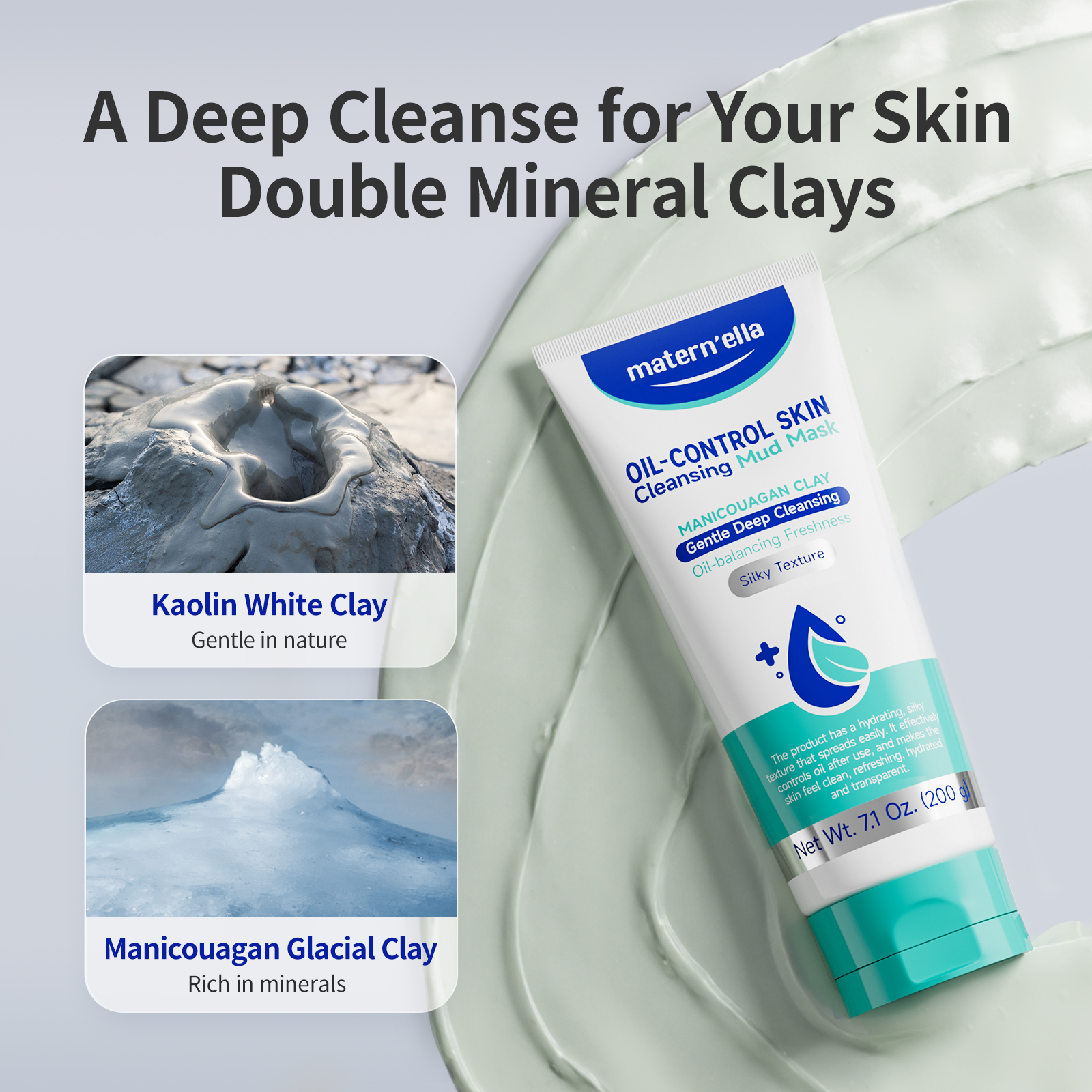 Matern'ella Manicouagan Clay M - đánh giá và giá Mud Mask Kaolin