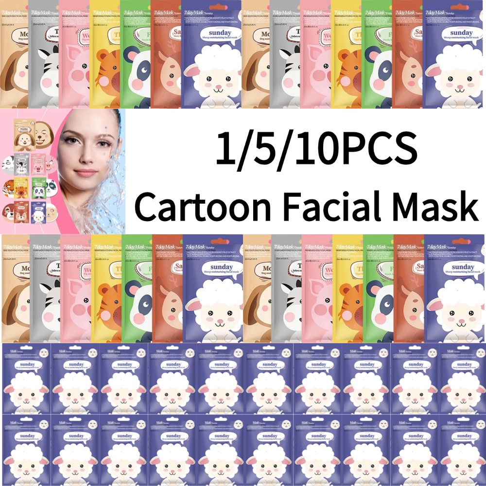 10PCSCute Cartoon Facial Mask  - đánh giá và giá Skincare Animate