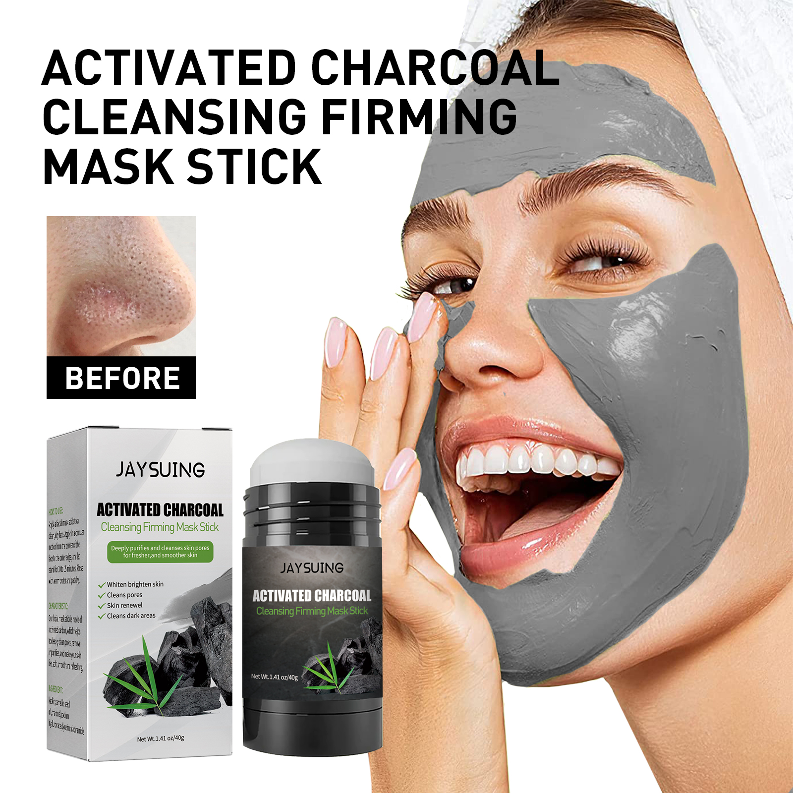 40g Activated carbon facial ma - đánh giá và giá Mud Mask Kaolin