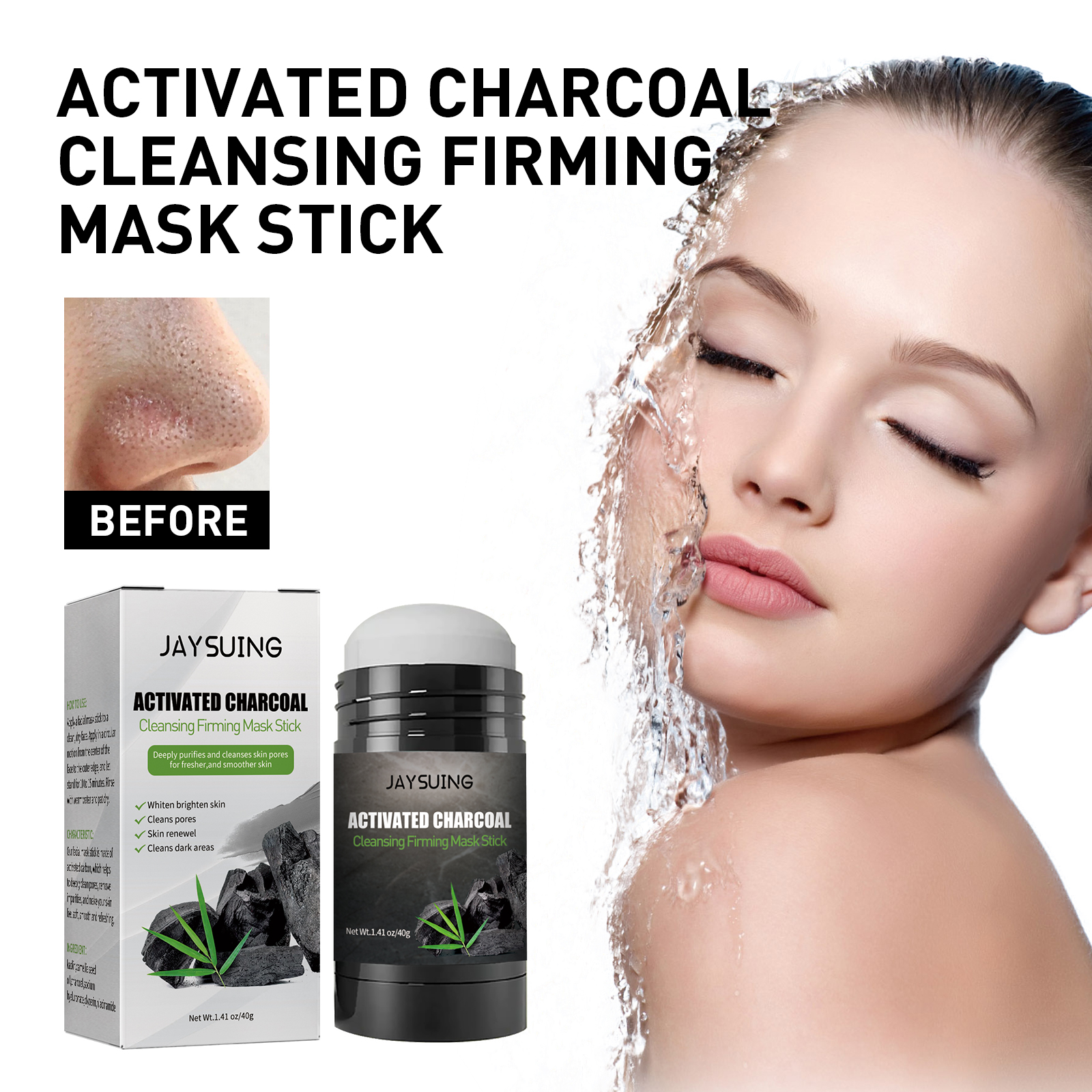 40g Activated carbon facial ma - đánh giá và giá Mud Mask Kaolin