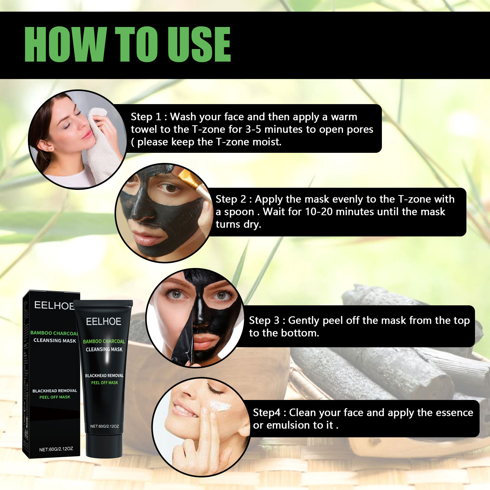 Bamboo Charcoal Tear-off Mask  - đánh giá và giá Mud Mask Kaolin