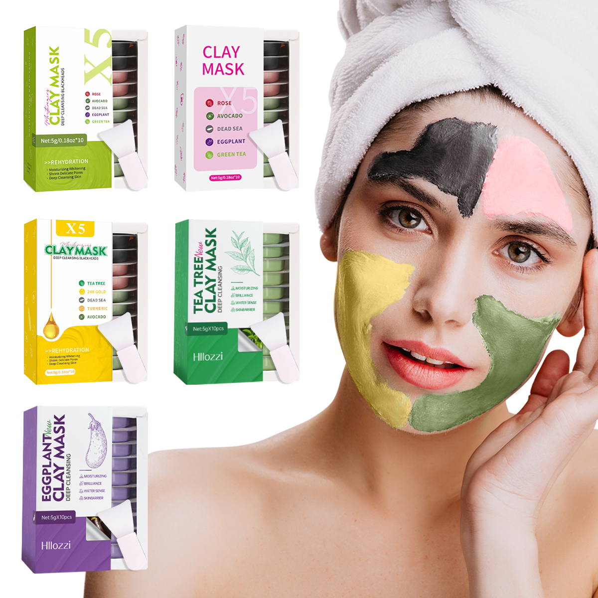 5g*10pcs Facial Cleansing Mud  - đánh giá và giá Mud Mask Kaolin