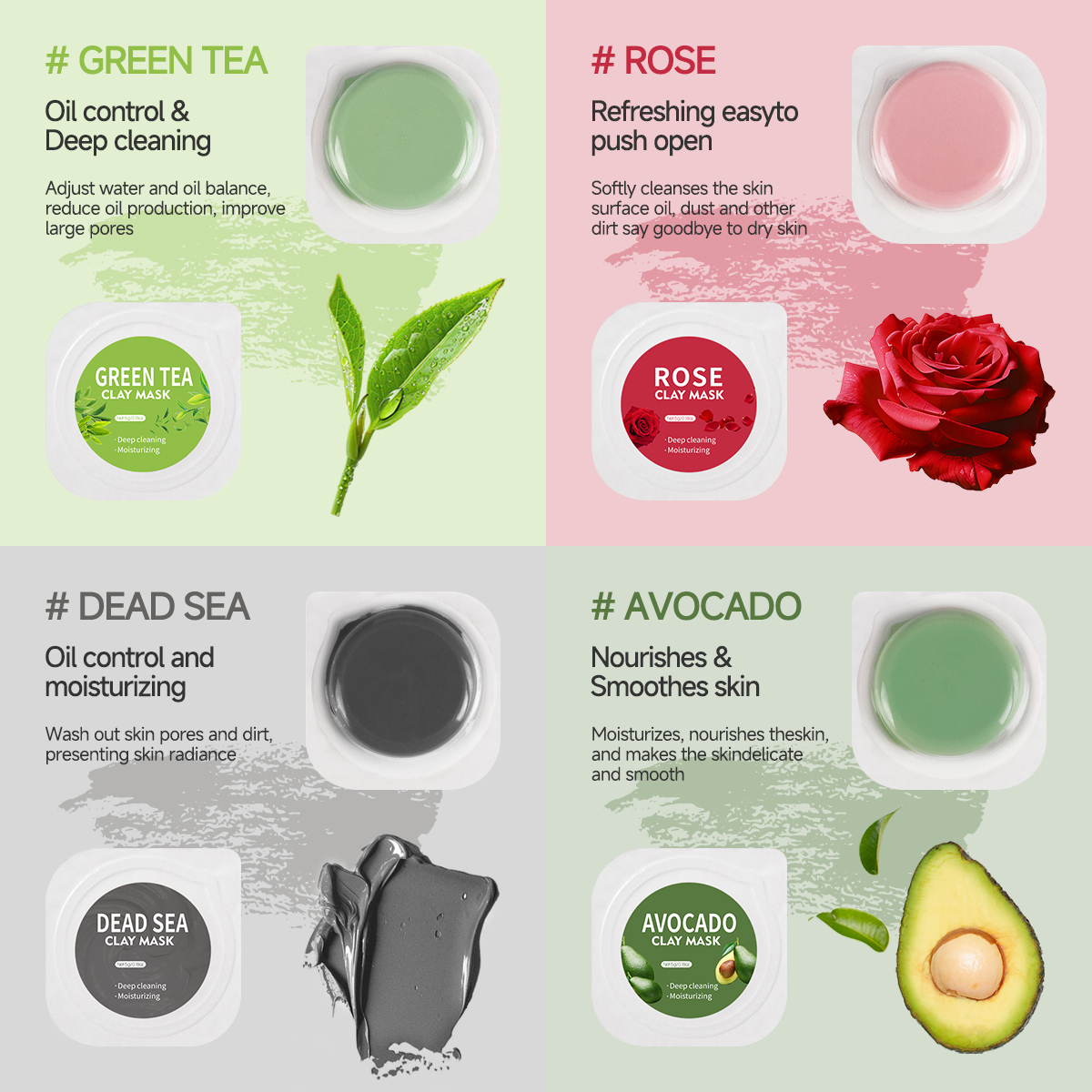 5g*10pcs Facial Cleansing Mud  - đánh giá và giá Mud Mask Kaolin